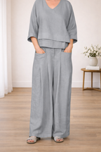 Completo in cotone e lino, comodo ed elegante