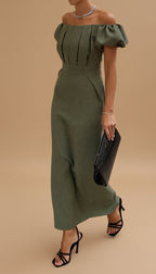 GELSOMINO | Elegante abito midi con punto vita accentuato e stile da sera senza tempo