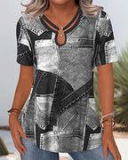 Camicetta Vintage Jeans Contrasto Ritagliato