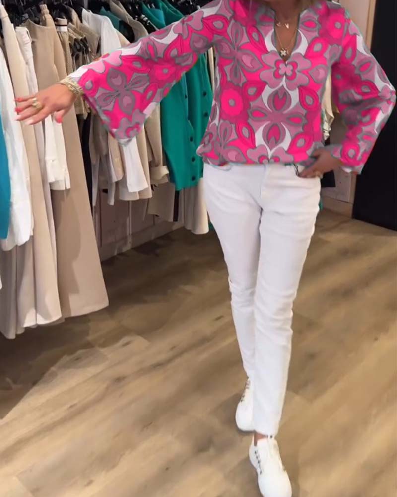 Blusa stampata ampia e versatile