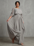 Marisol | Set Top Drappeggiato con Spalle Scoperte e Pantaloni a Gamba Larga