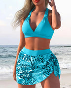 Costume da Bagno Due Pezzi con Reggiseno e Gonna