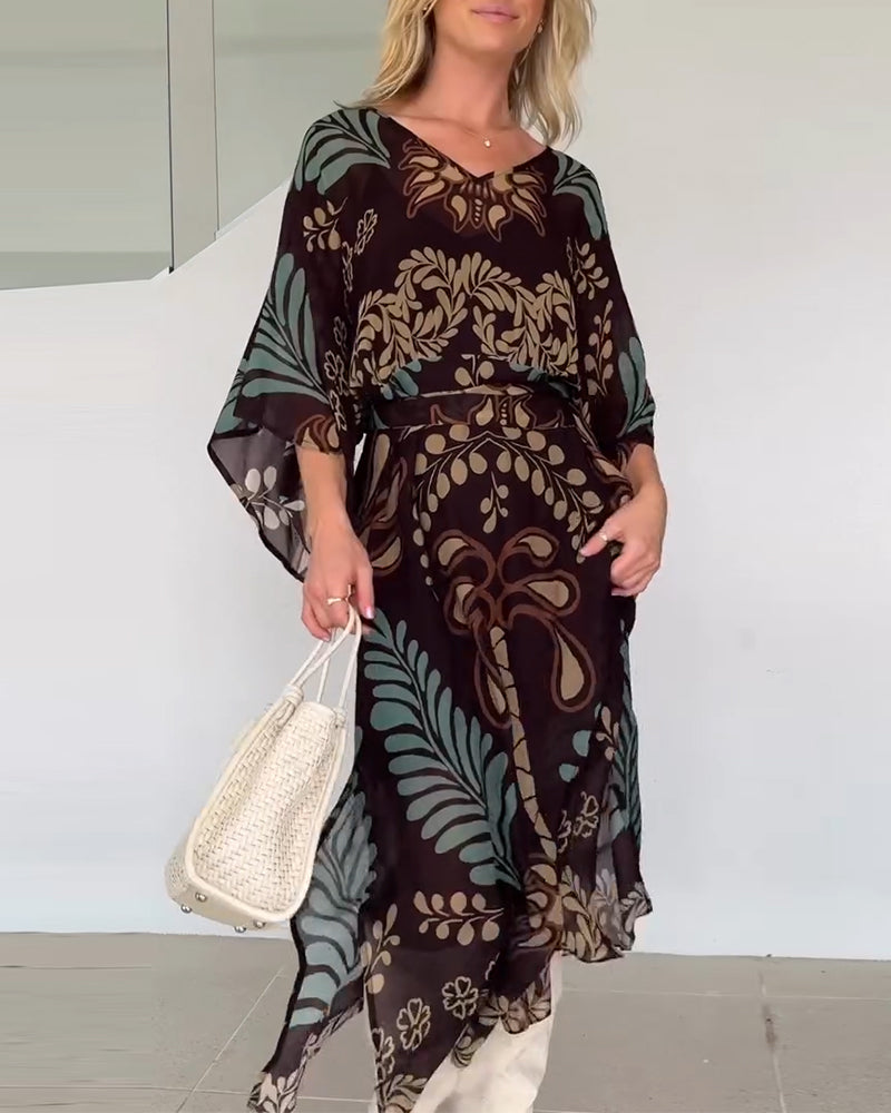 Abito boho con scollo a V ampio