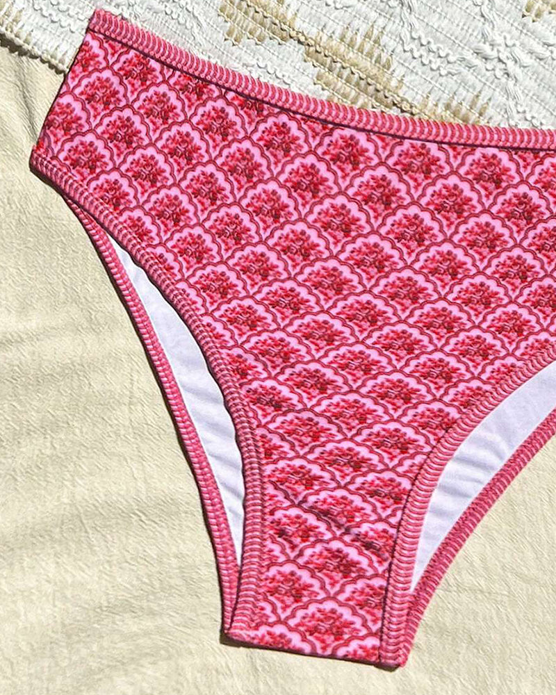 Bikini sexy con bretelline a triangolo stampato
