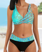 Bikini colorato con reggiseno a portafoglio