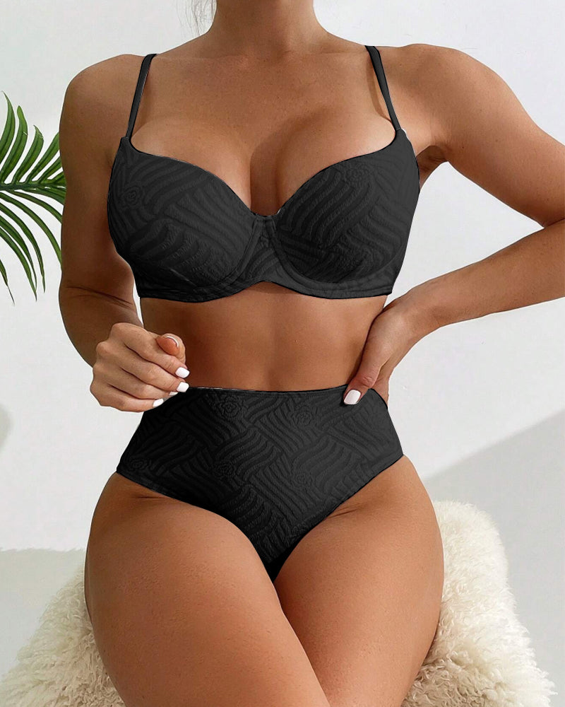 Bikini sexy a tinta unita push-up