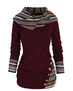 Felpa con cappuccio casual con colore a contrasto