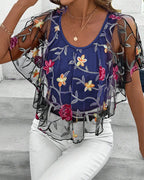 Blusa Ricamata Maglia Robusta