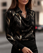 Camicia elegante in raso a maniche lunghe