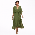 Monica | Abito in chiffon con scollo a V
