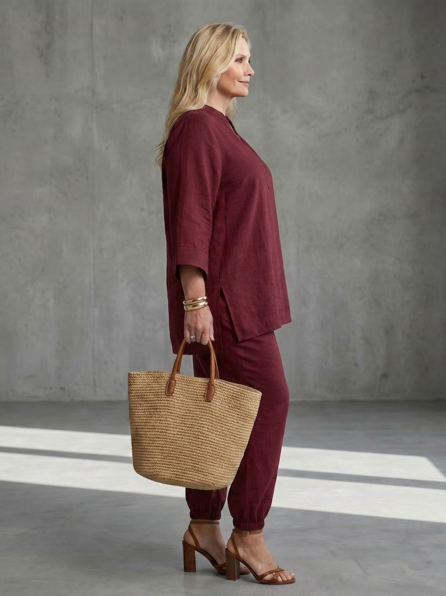 Georgiana | Completo Tunica Scollo a V e Pantalone Arricciato