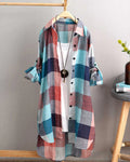 Camicia a maniche lunghe con stampa a quadri