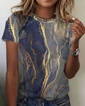 T-shirt semplice con stampa girocollo