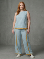 Inara | Completo Top Senza Maniche e Pantaloni Ampi a Contrasto