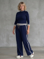 Eirlys | Completo Top Aderente a Maniche Lunghe e Pantaloni a Gamba Larga
