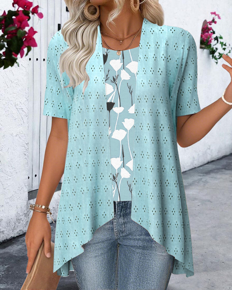 Blusa finto due pezzi stampata