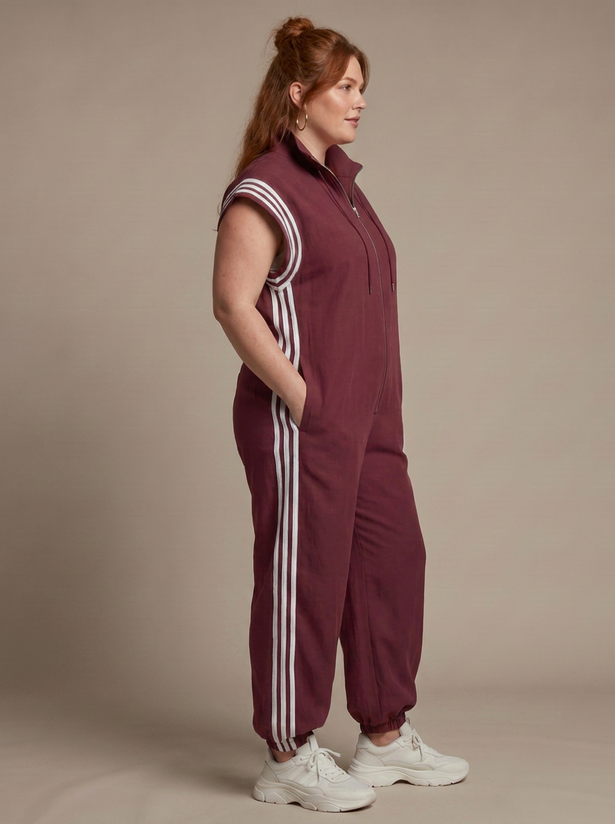 Lark | Tuta con zip e pannelli a righe