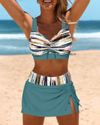 Bikini a vita alta a righe