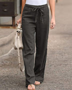 Pantaloni a gamba dritta con vita elasticizzata