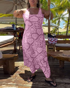 Costume da Bagno Senza Spalline con Stampa a Cuori per Vacanze