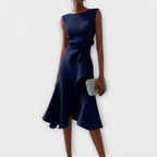 Juliette – Vestito midi asimmetrico con drappeggio