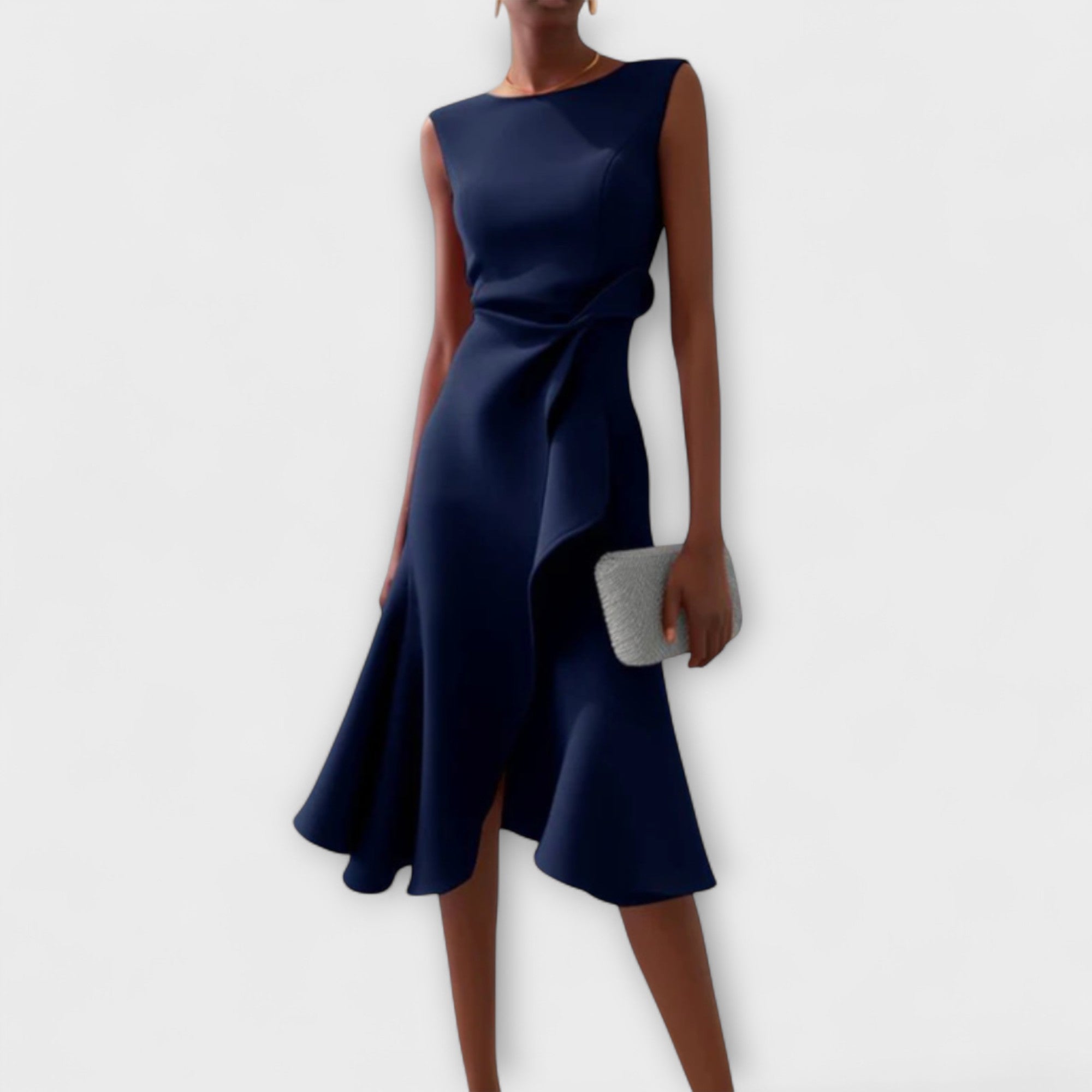Juliette – Vestito midi asimmetrico con drappeggio
