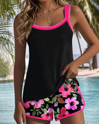 Tankini Due Pezzi con Pantaloncino da Spiaggia