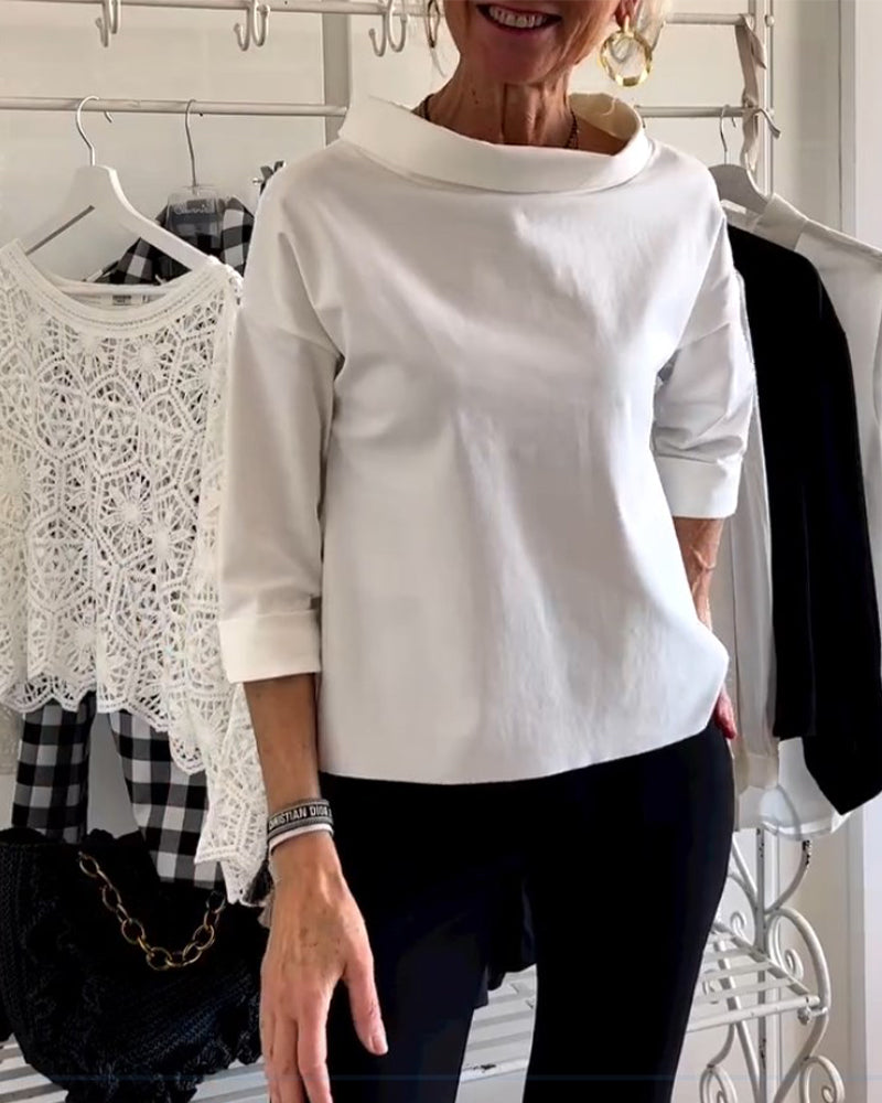 Camicetta Casual Revers Tinta Unita
