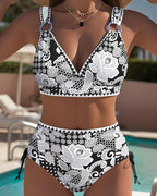 Bikini Triangolo Stampato Allacciato