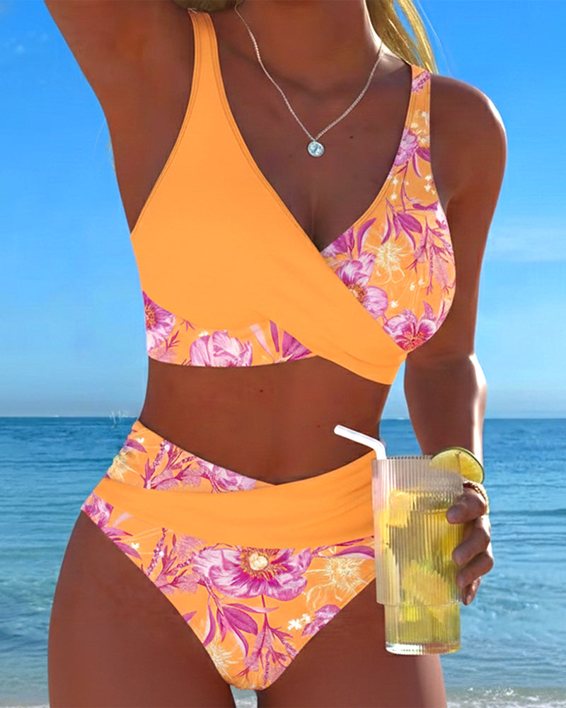 Bikini sexy stampato a fiori