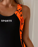 Costume da bagno intero scollato a carro armato sportivo