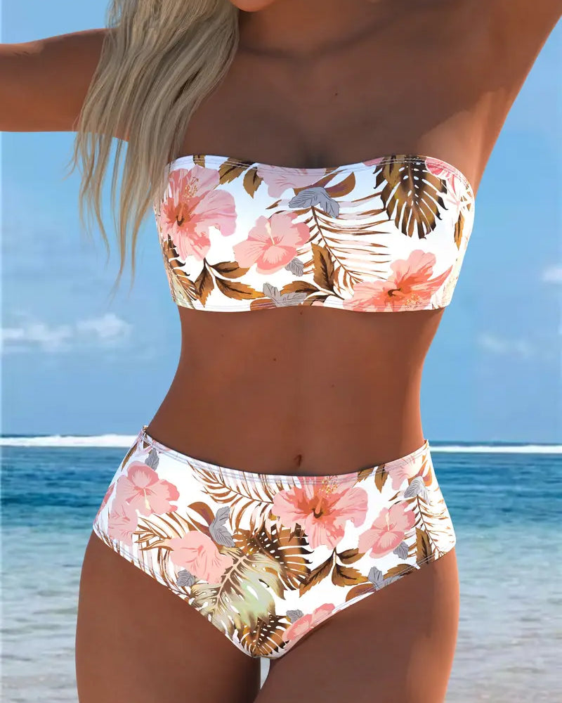 Bikini a fascia stampato