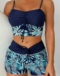 Bikini a vita alta Boyleg stampato