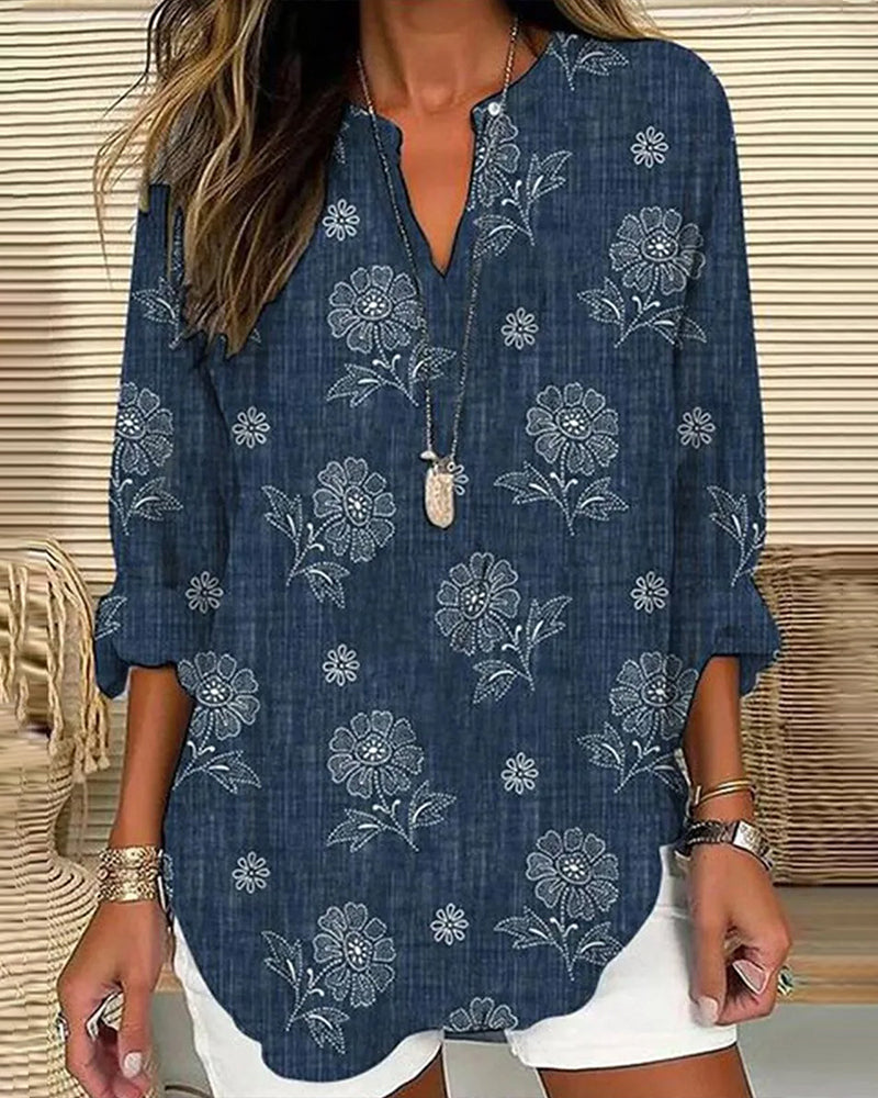 Camicetta casual con stampa floreale