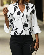 Blusa scollo a V slim alla moda