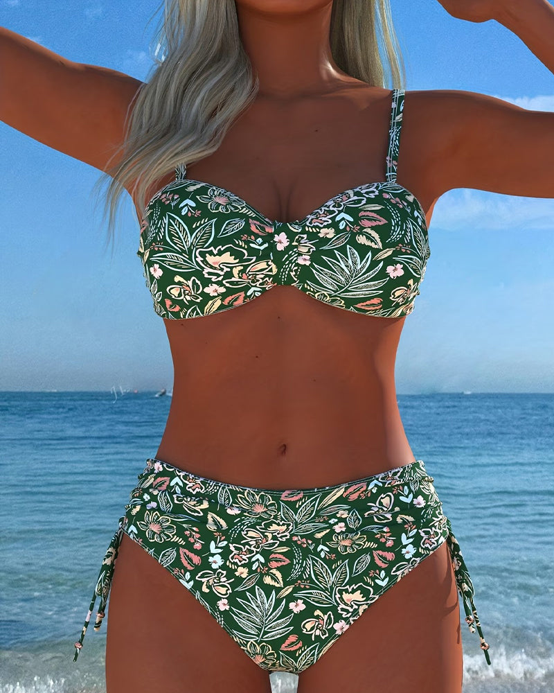 Bikini floreale-Separato perizoma