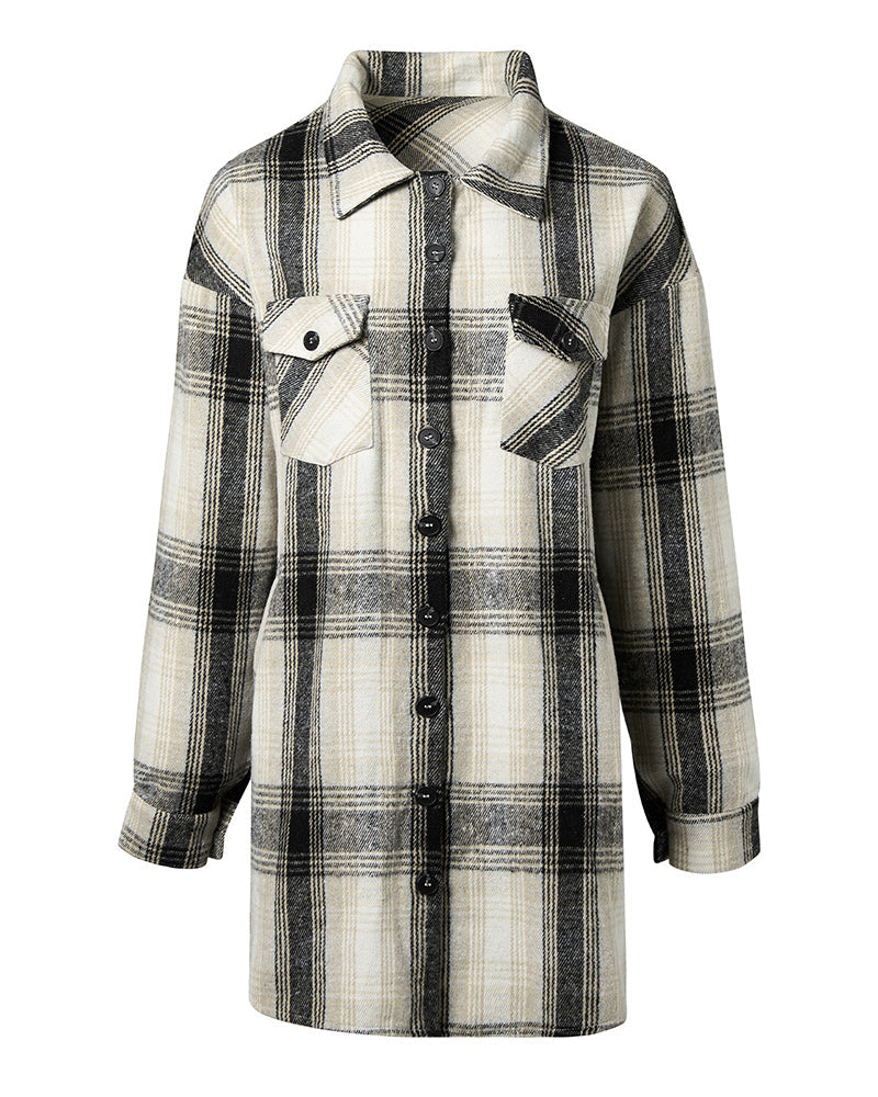 Camicia casual a quadri con taschino