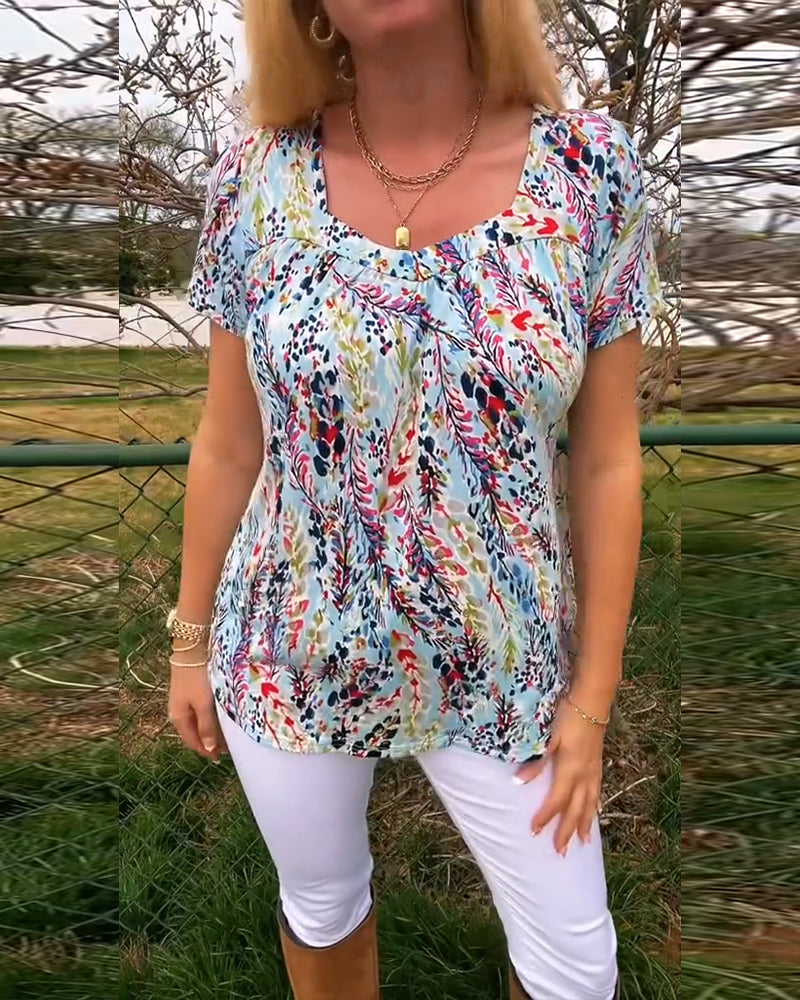T-Shirt Girocollo Maniche Corte Stampato