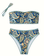 Costume da bagno due pezzi stampato stile etnico