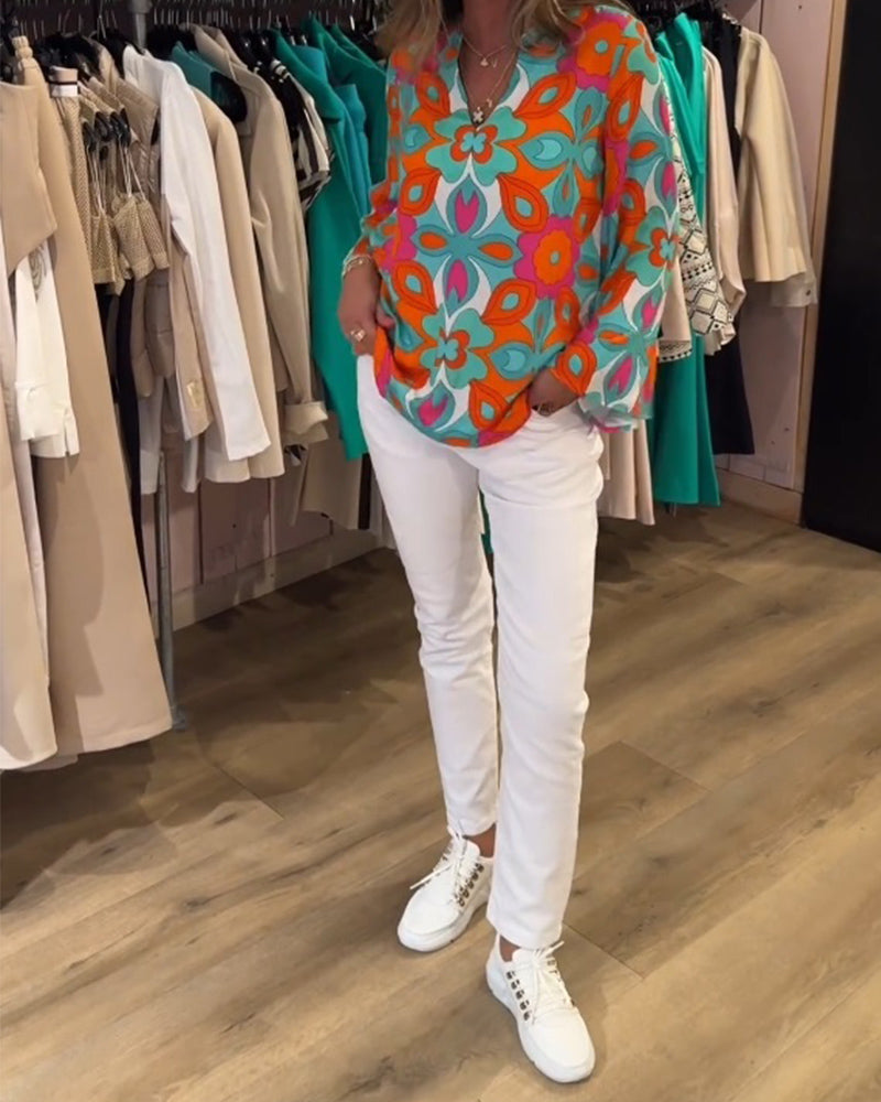 Blusa stampata ampia e versatile