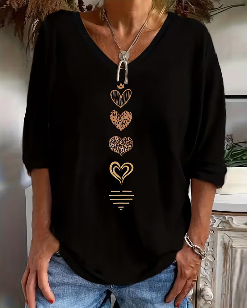Top a cuore con scollo a V