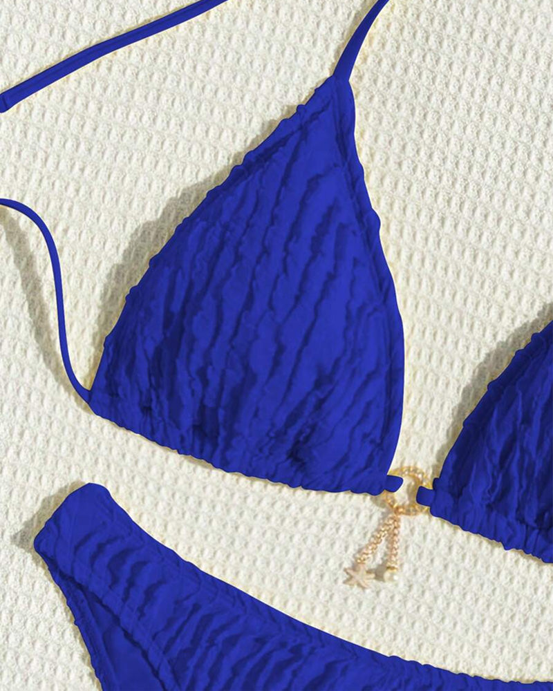 Bikini sexy tinta unita due pezzi triangolo