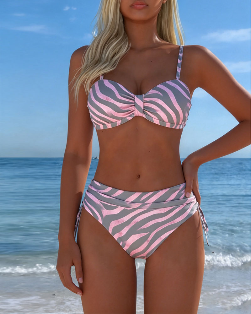 Bikini Bralette Stampa Zebrata