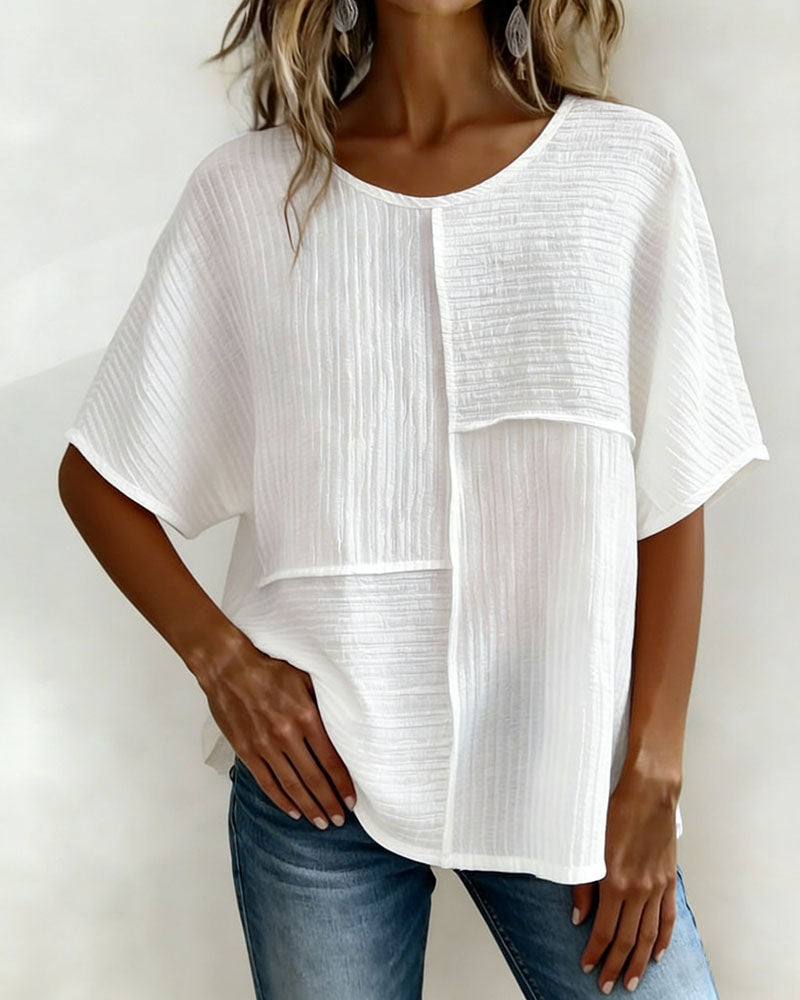 Maglia verticale testurizzata a patchwork, taglio morbido