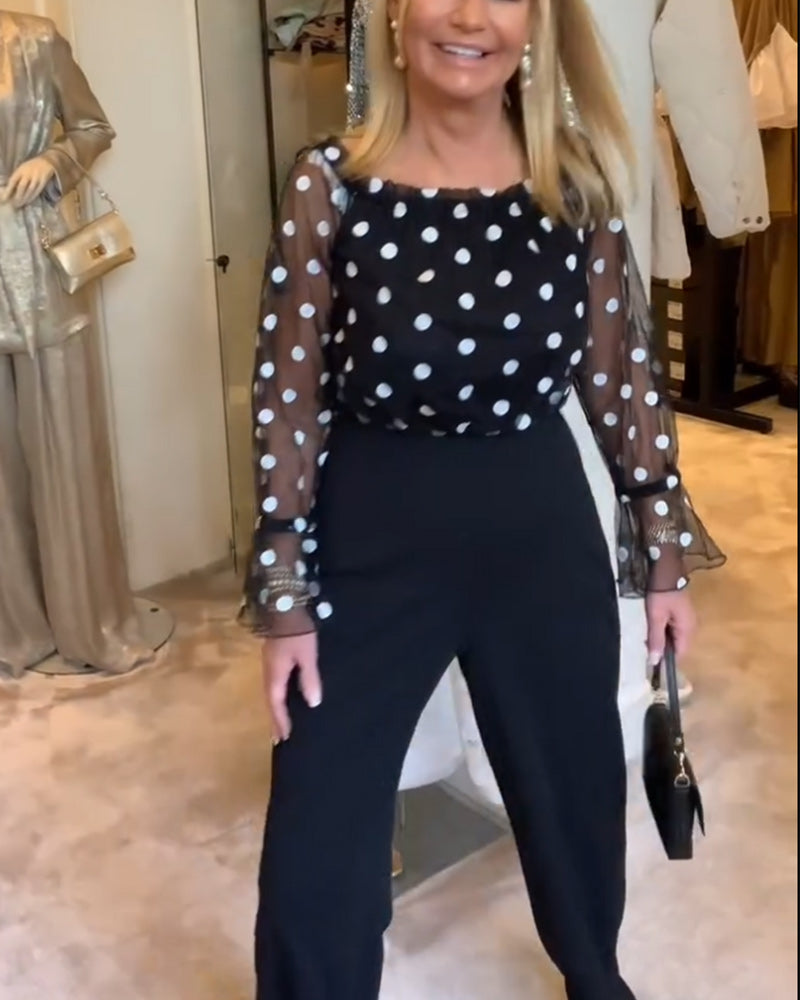 Camicia Casual Trasparente a Pois
