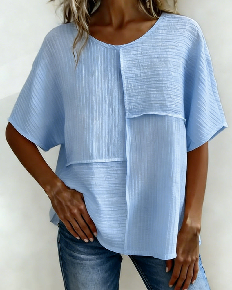 Maglia verticale testurizzata a patchwork, taglio morbido