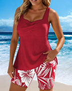 Tankini due pezzi mimetico con pantaloncino