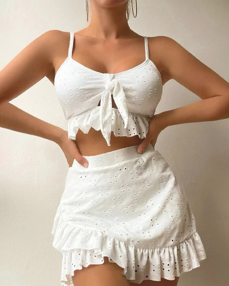 Completo bikini a tre pezzi con vestito