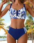 Bikini sexy stampa top all'americana da spiaggia