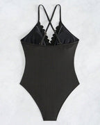 Costume da Bagno Intero Sexy Monocromatico Scavato